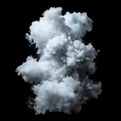 White smoke explosion isolated on black 