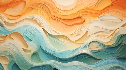 Obraz premium An abstract wave-like pattern with soft colors representing fluidity and movement.