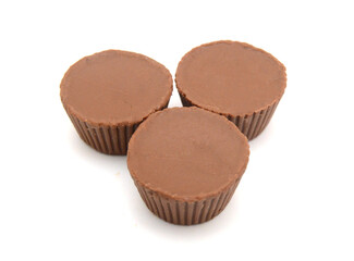 Chocolate candies isolated on white background