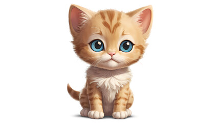 A charming orange and white cat with a curious pose, displayed on a transparent background. The detailed fur and cute features make it perfect for various design needs.