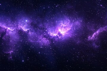 Naklejka premium Cosmic Nebula with Stars and Purple Dust
