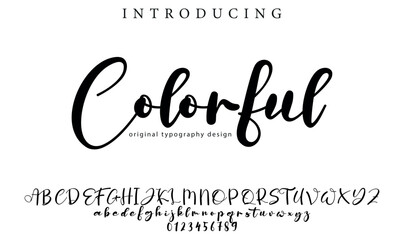 Colorful  Font Stylish brush painted an uppercase vector letters, alphabet, typeface