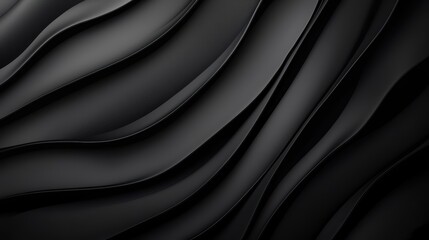 Fototapeta premium Abstract Black Wavy Background with Smooth Curves and Elegant Design for Modern and Sophisticated Visual Appeal