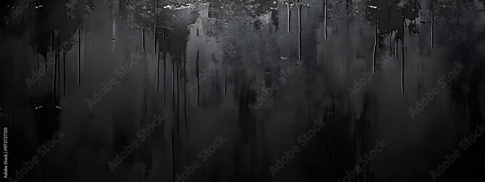 Wall mural dark abstract background with dripping paint