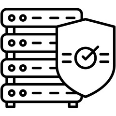 Data Compliance Icon. Document Overview Check Pictogram Graphic Illustration. Isolated Simple Line Icon For Infographic, App and Web Button.