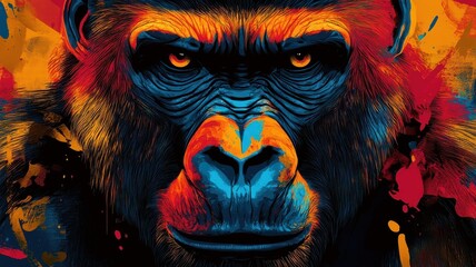 Textured pattern gorilla, intricate details, artistic complexity.