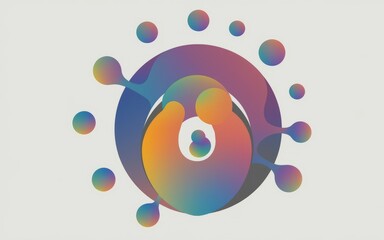Abstract colorful circle design. Abstract design with a circular shape, colorful gradient, and a symbol that represents unity and interconnectedness.