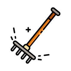 Garden rake icon vector illustration