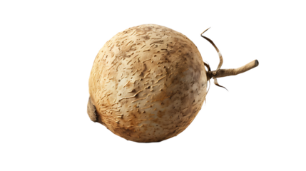 A whole dried longan with a transparent background.