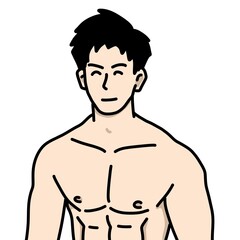 Fototapeta premium cartoon man in white background