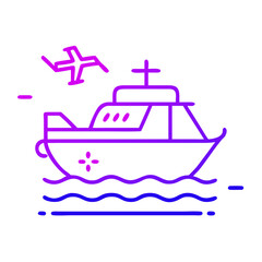 Rescue Boat Silhouette Icon Transparent Background Clipart