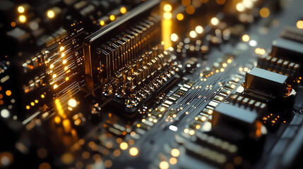 A close-up of a quantum computer with intricate circuits. Quantum Computer. Illustration