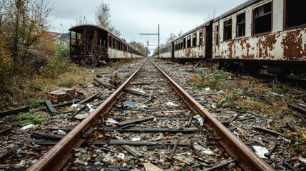 Abandoned Train Tracks  Rusty Railway  Industrial Landscape  Forgotten Railway  Old Railroad  Abandoned Trains