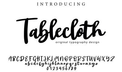 Tablecloth Font Stylish brush painted an uppercase vector letters, alphabet, typeface