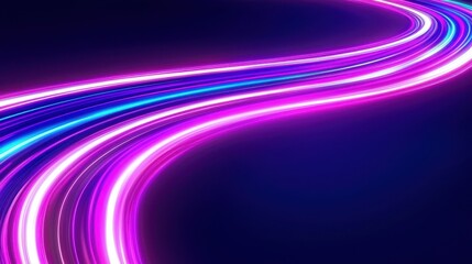 Abstract Purple and Blue Light Trails on Dark Background