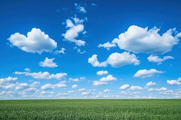 Obraz premium Blue sky and white clouds prairie , ai