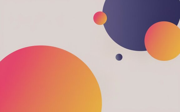 Abstract circles background. Colorful circles overlap on a white background. Gradient colors, minimal design, perfect for branding, presentation, or social media.