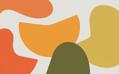Abstract shapes pattern. Modern abstract shapes pattern featuring  orange, yellow and green colors. Ideal for minimalist, contemporary design projects.
