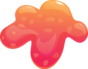 Cartoon illustration of red slime splashing downwards
