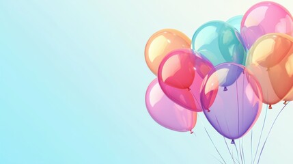 Vibrant Balloons Floating in of Joy and Happiness