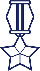 Military Medal Line Illustration