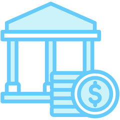 Banking dual tone blue color icon. related to education, business, economy, financial theme. best for UI, UX, app and web development.