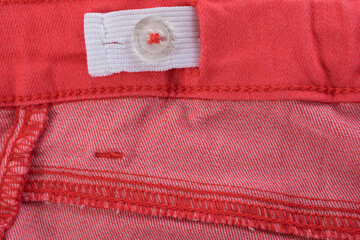 close up of red jacket