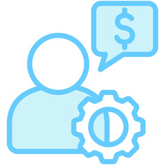 Financial Manager dual tone blue color icon. related to education, business, economy, financial theme. best for UI, UX, app and web development.