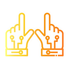 wired gloves Line Gradient Icon