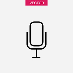 Microphone icon. vector flat black simple illustration for web and app..eps