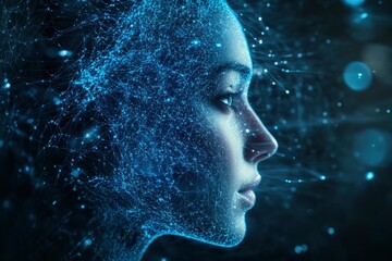 Obraz premium Deep learning. Mindfulness. Psychology.Brain Nervous System concept. human brain, thinking concept. Machine learning and artificial intelligence , ai