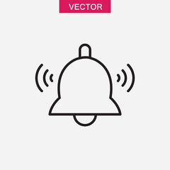 Notification line icon. Bell sing vector flat black trendy style illustration for web and app..eps
