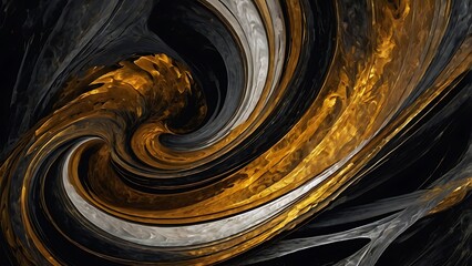 Golden and black abstract background wallpaper liquid form design