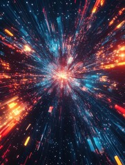 Obraz premium A bright, colorful explosion of light and energy