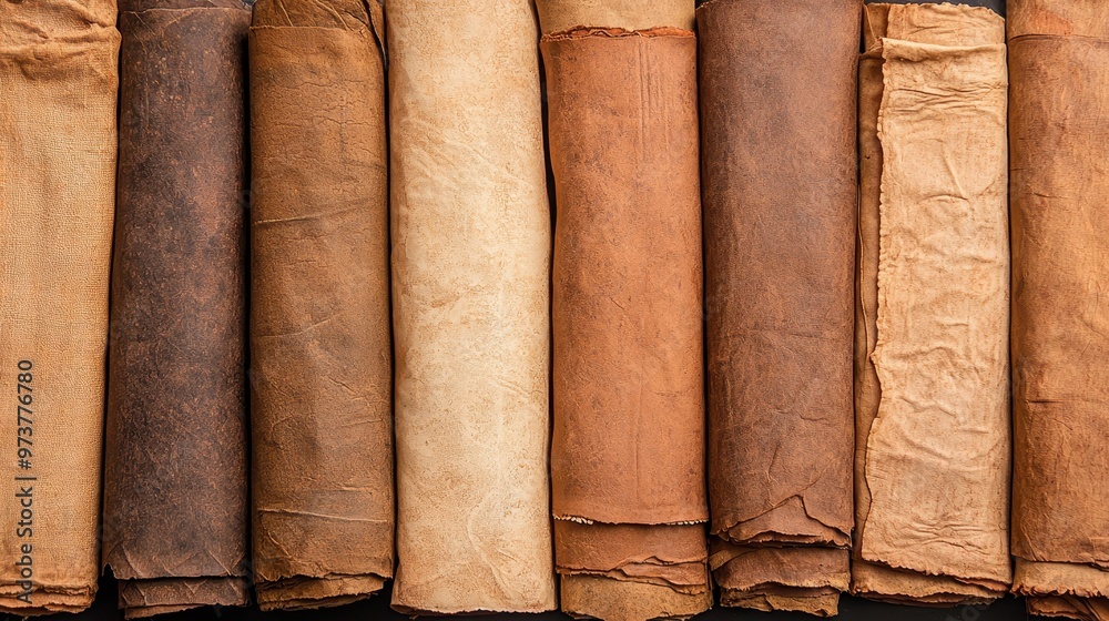 Poster old brown leather rolls vintage texture background