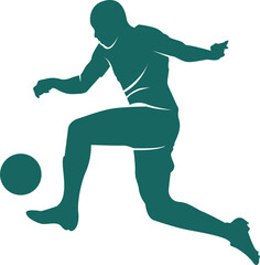 Silhouette Football Soccer Pose Vector