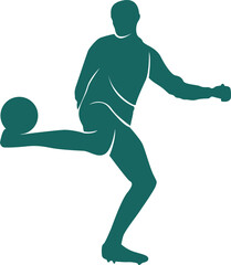 Silhouette Football Soccer Pose Vector