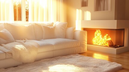 Fototapeta premium Modern Scandinavian Living Room
