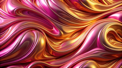 Fototapeta premium Abstract pink and gold liquid metal swirls background with translucent texture, , swirls, pink, gold, liquid metal, abstract