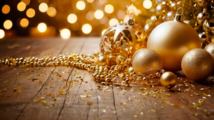 golden christmas balls