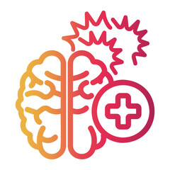 Fototapeta premium brain Line Gradient Icon