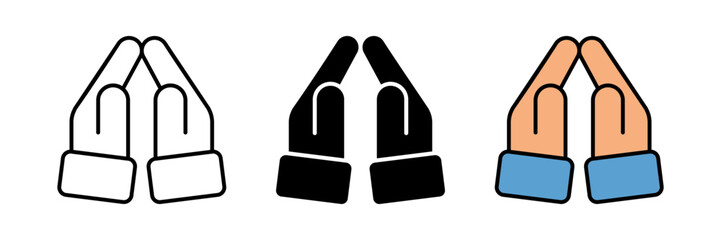 collection of thank you hand icons. simple design isolated on white background