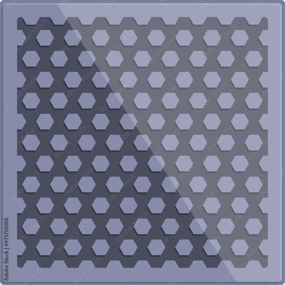Aufkleber metal grate with a hexagonal pattern reflecting light from an unknown source