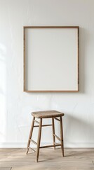 Mock up poster frame on cabinet in interior. A completely new template for your business design.