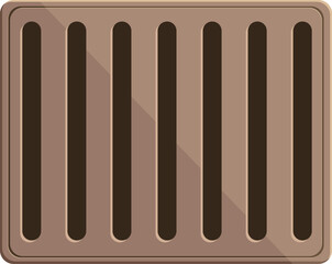 Long metal gutter grating is covering the drainage system