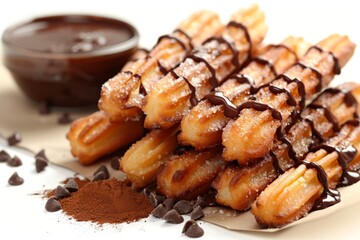 Cinnamon churros with chocolate dipping sauce