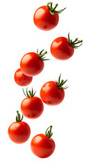 Falling Tomato Isolated on White Background
