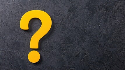 Yellow Question Mark on Black Textured Background