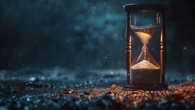 hours glass timer in space background
