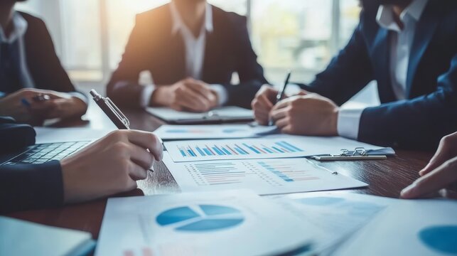 Business meeting with contract approval and liability discussion, legal, corporate - Powered by Adobe